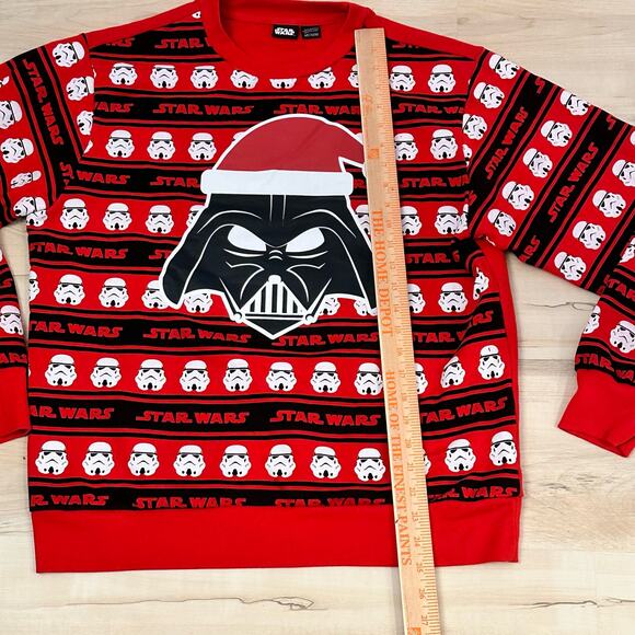 Star Wars Men's M Ugly Christmas Sweater Crewneck Darth Vader Red New - Picture 6 of 7